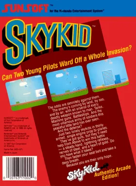 Sky Kid (USA) box cover back